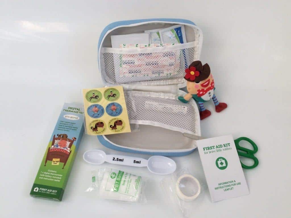 Yellodoor Child's First Aid open showing contents