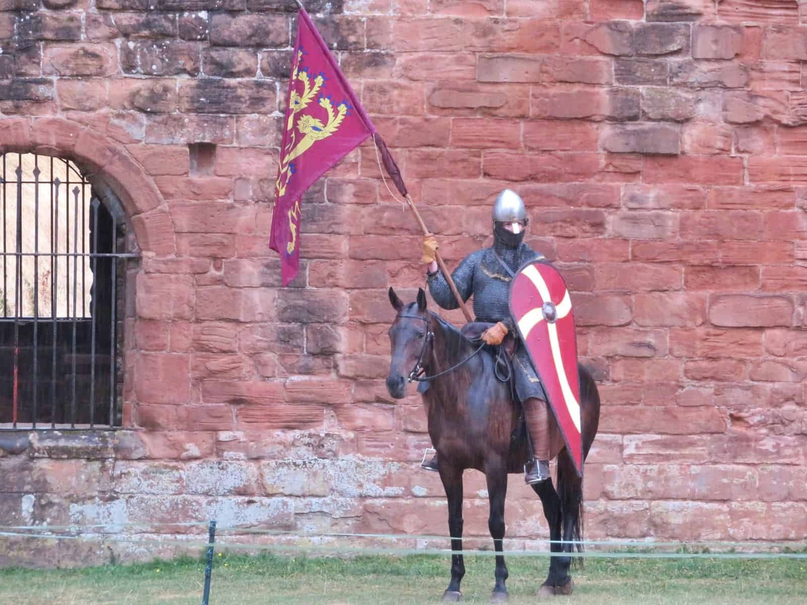 Kenilworth Castle Warwickshire knight on horseback