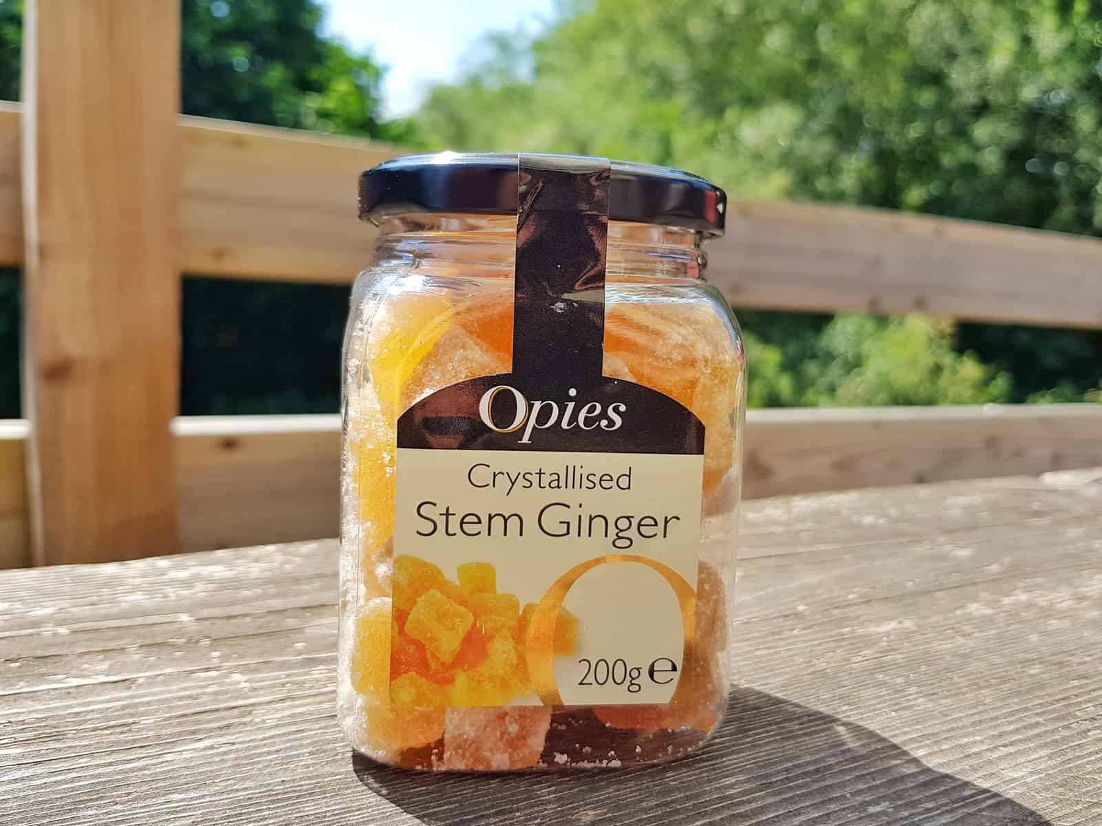 jar of opies crystallised stem ginger