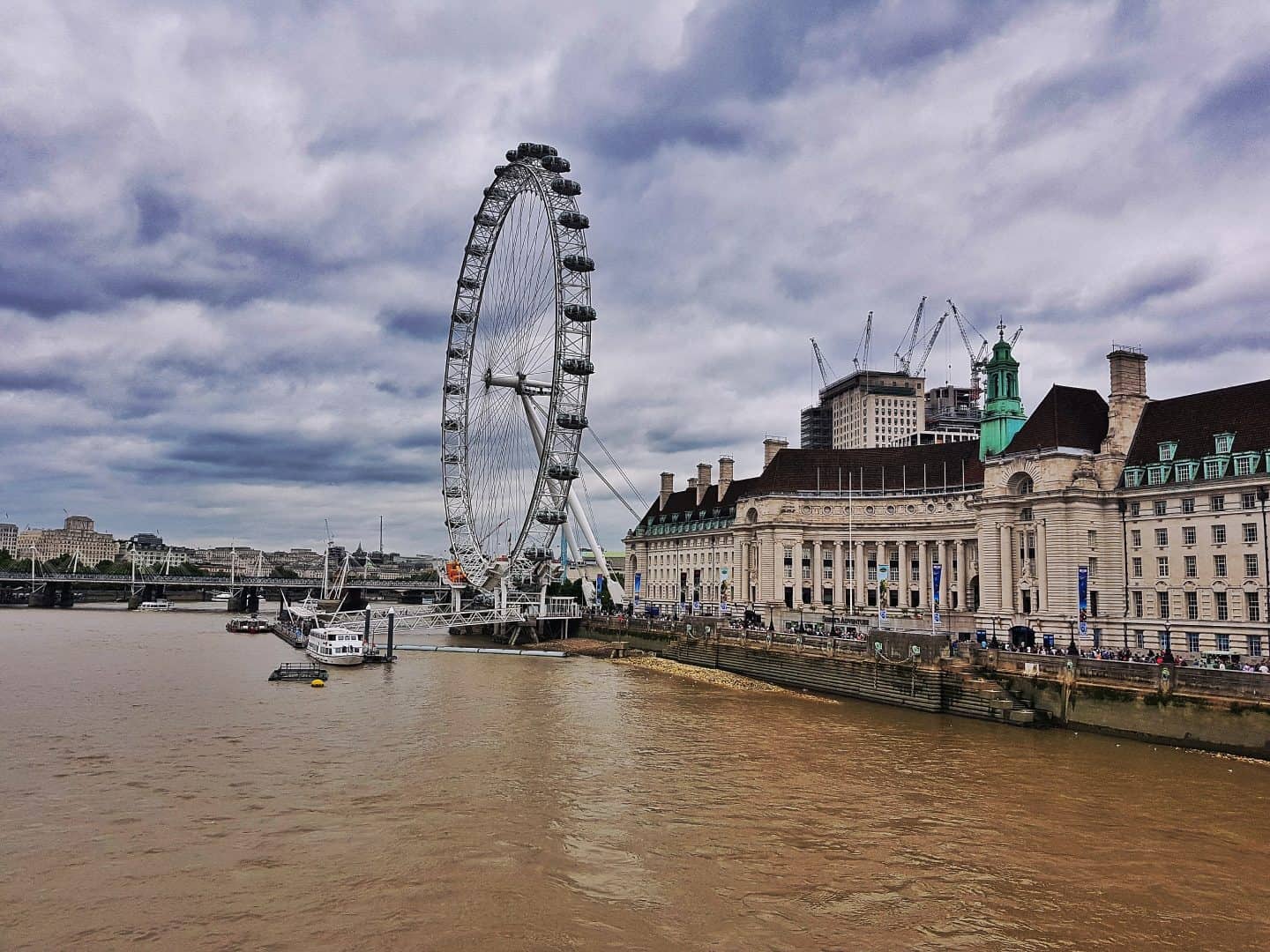 National Express London trip London Eye across the Thames