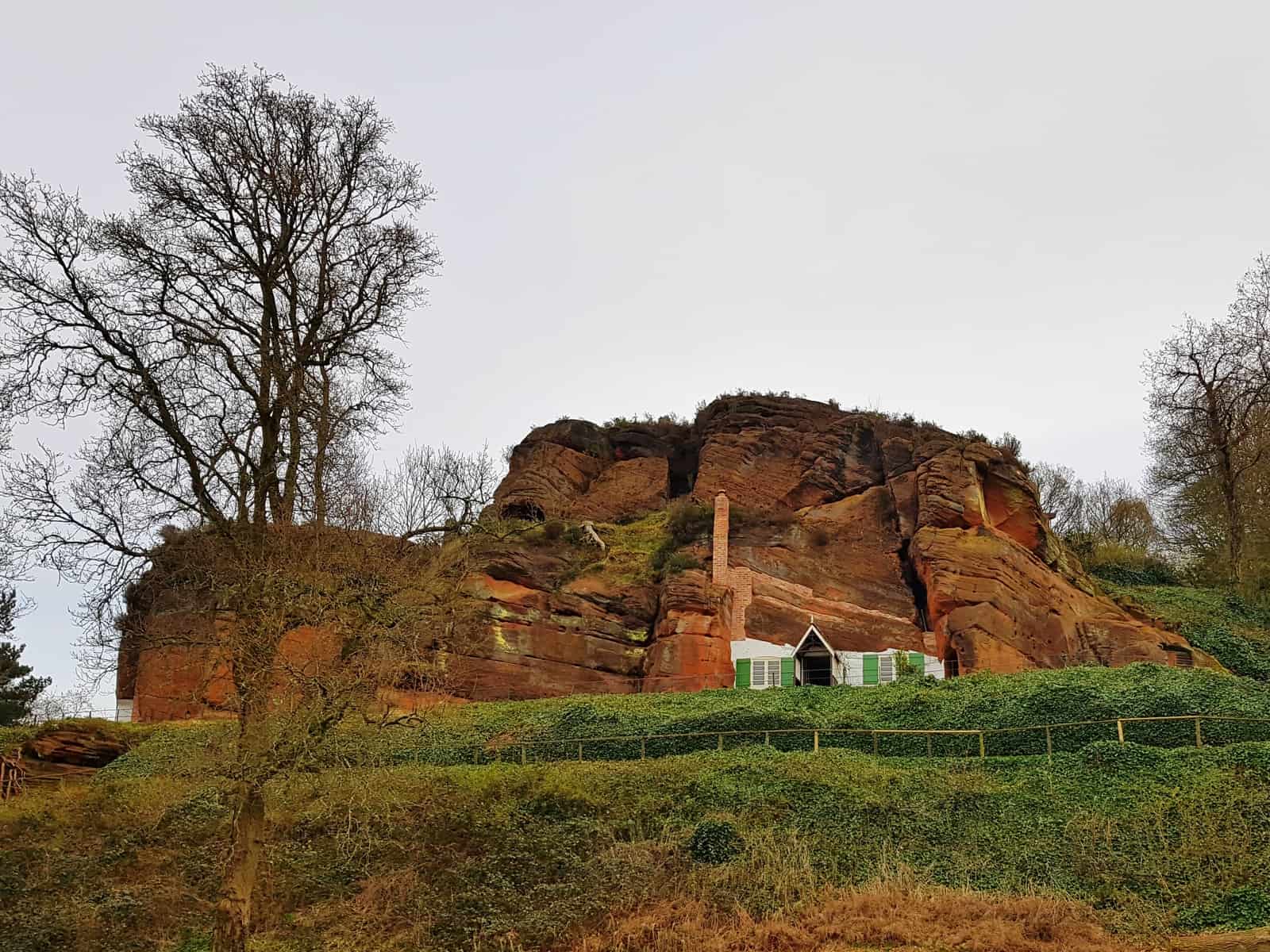 Kinver Edge and the Rock Houses National Trust West Midlands view up to rock houses