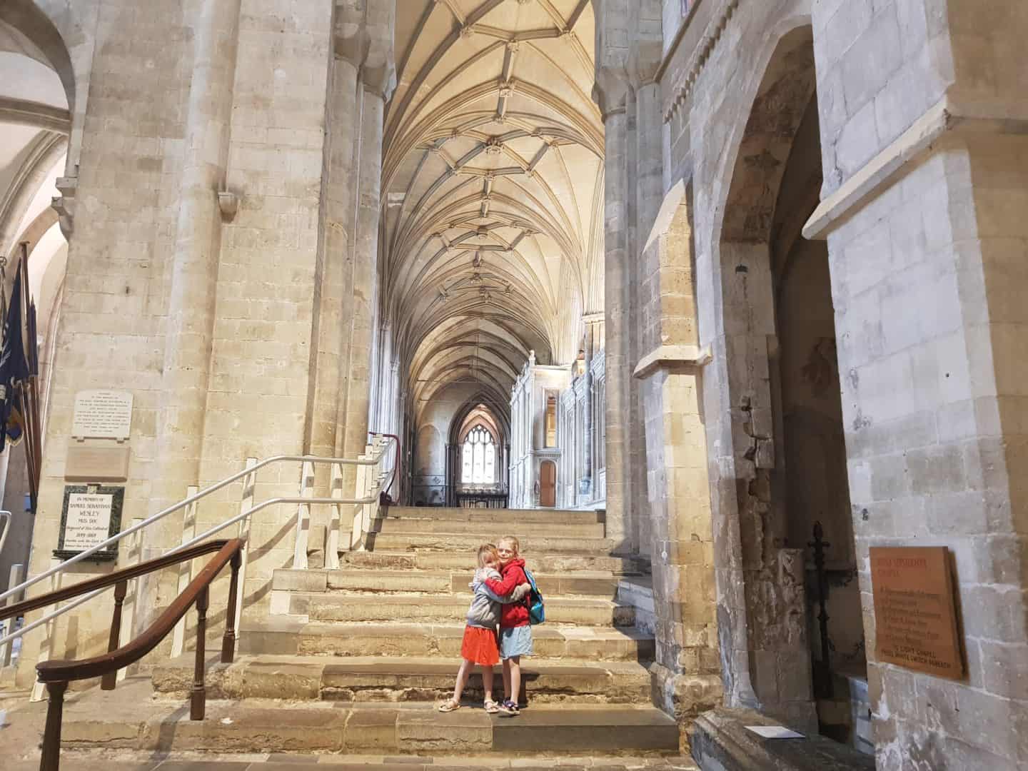 children at Winchester cathedral
