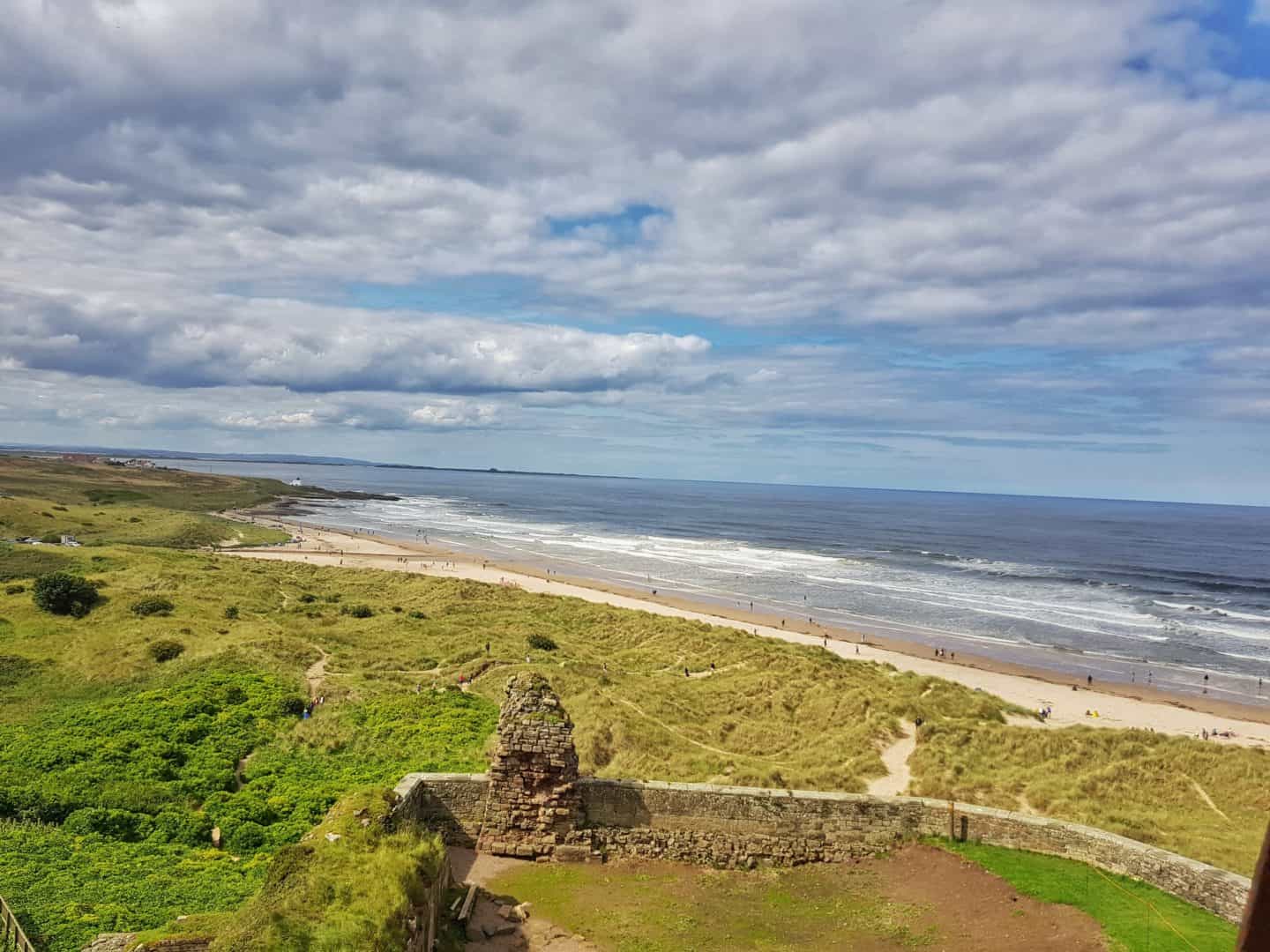 View from Bamburgh Castle across the coast