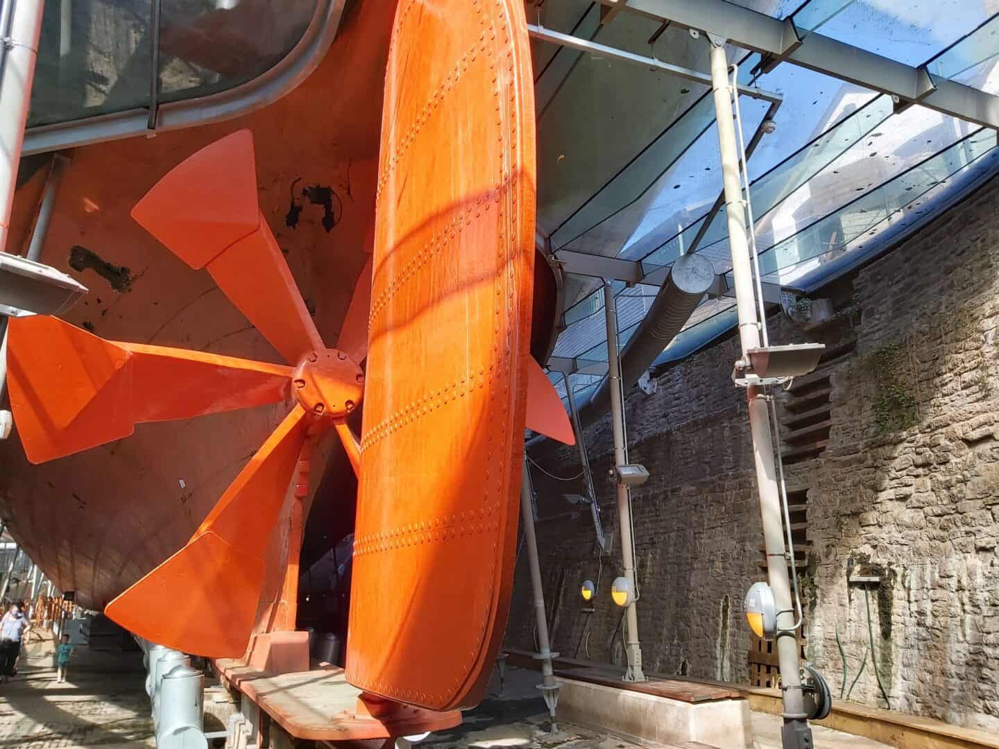 Propellor and rudder on the SS Great Britain