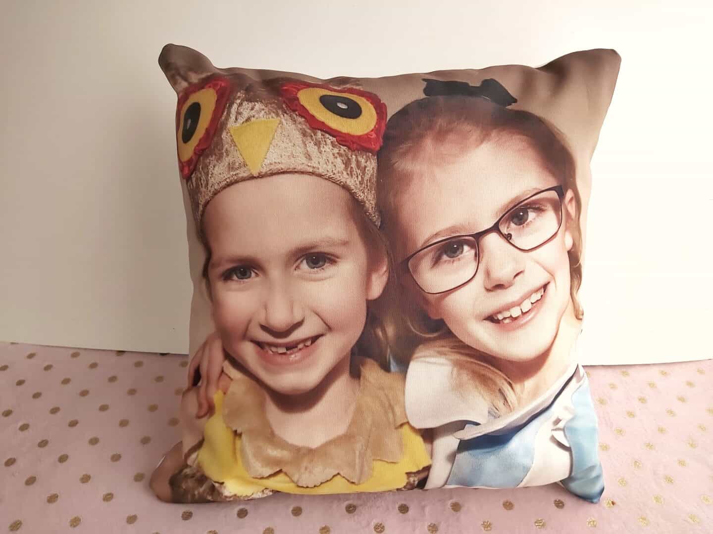 A personalised photo cushion is a lovely lockdown valentine's gift for grandparents