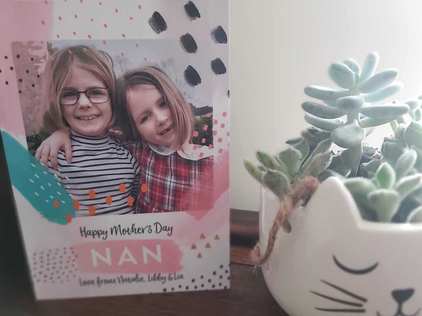 Personalised lockdown mother's day card and plant in a pot