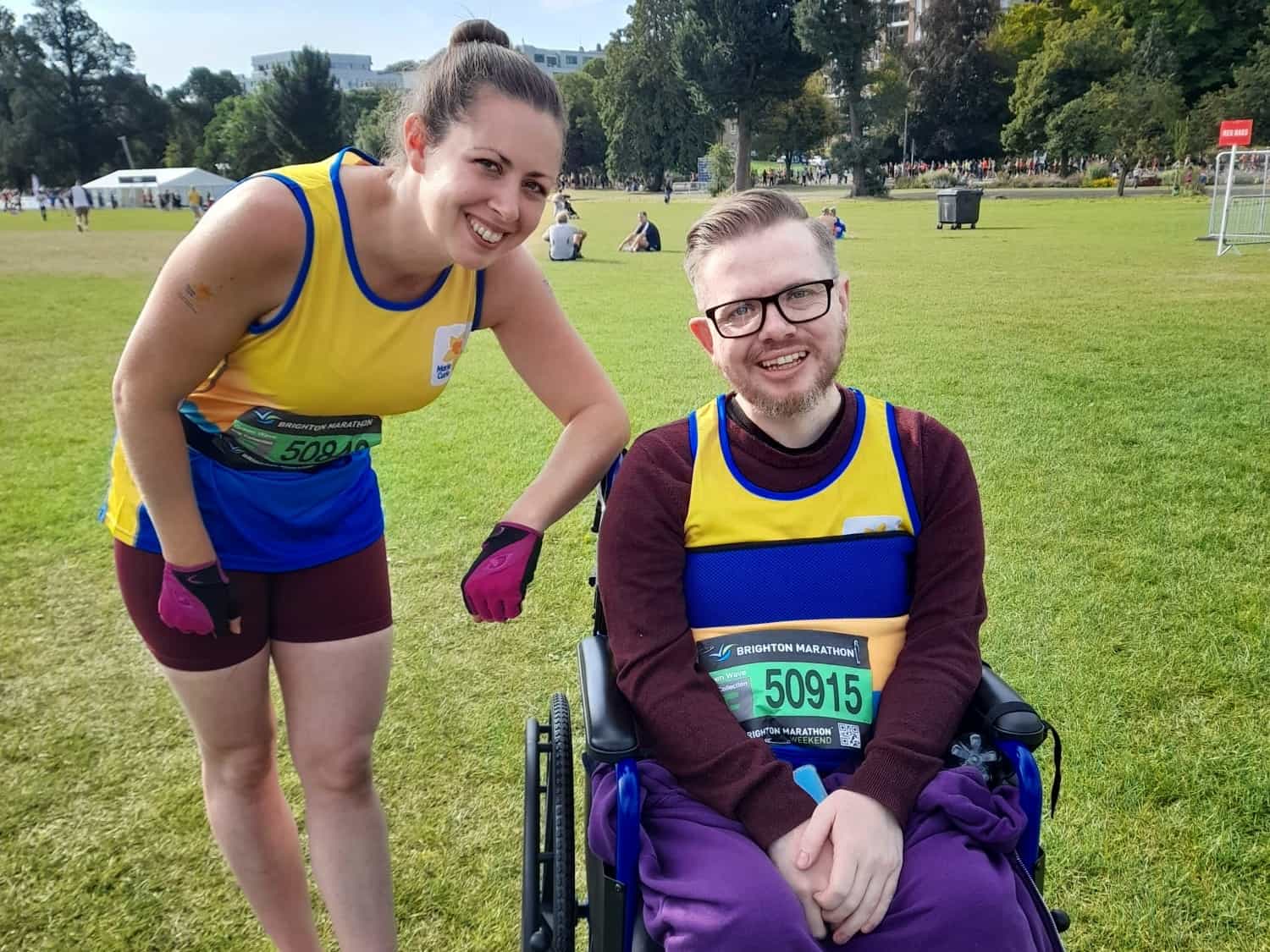 Accessibility: Assisting a wheelchair athlete in the Brighton Marathon