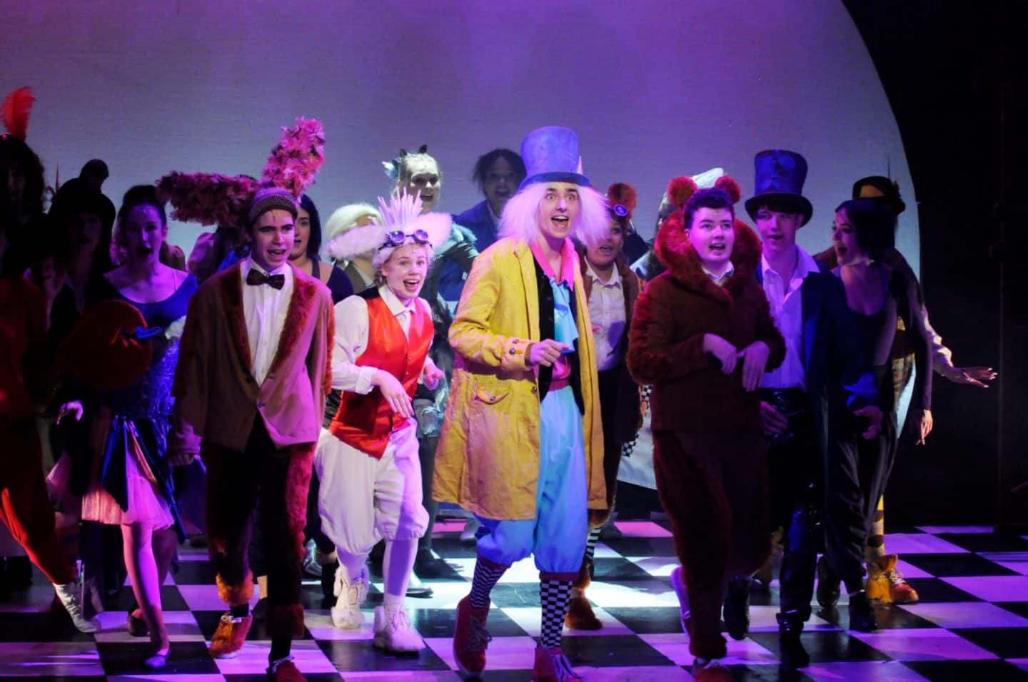 The cast of Alice in Wonderland at The Old Rep Theatre Birmingham