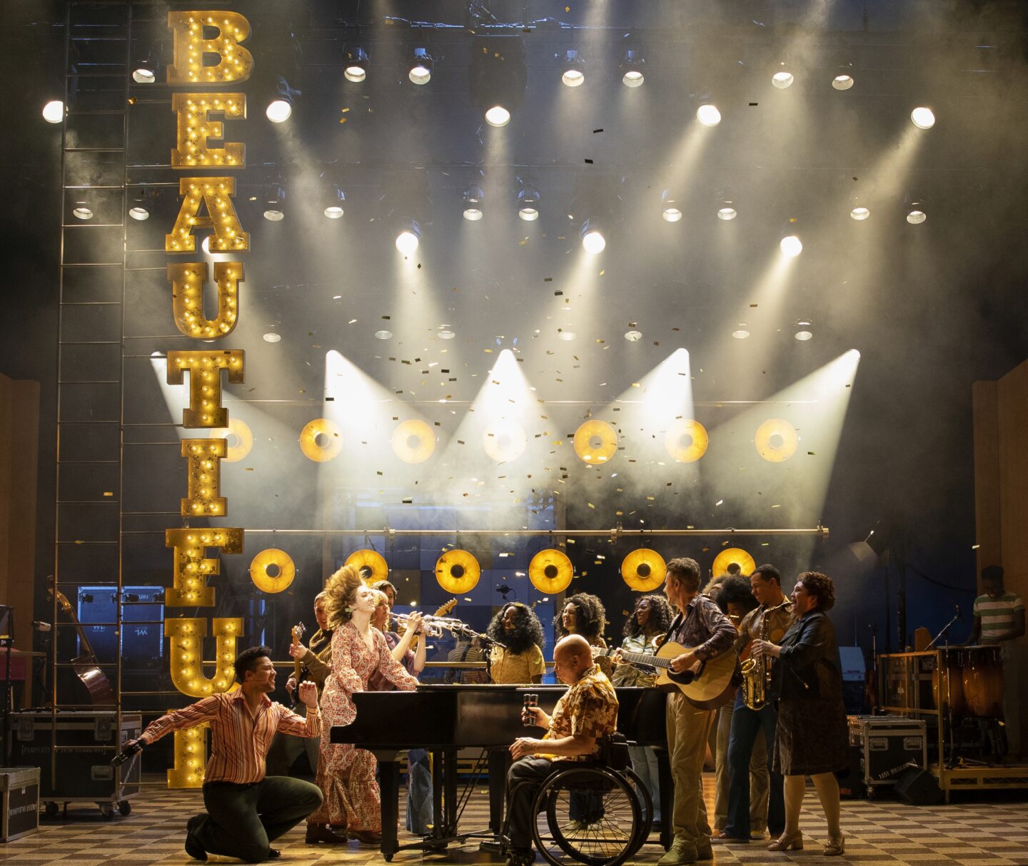 The cast of Beautiful the Carole King Musical at Malvern Theatres