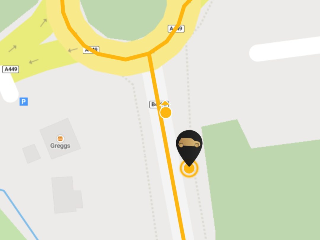 Screenshot of map from PAJ GPS Tracker mobile phone app