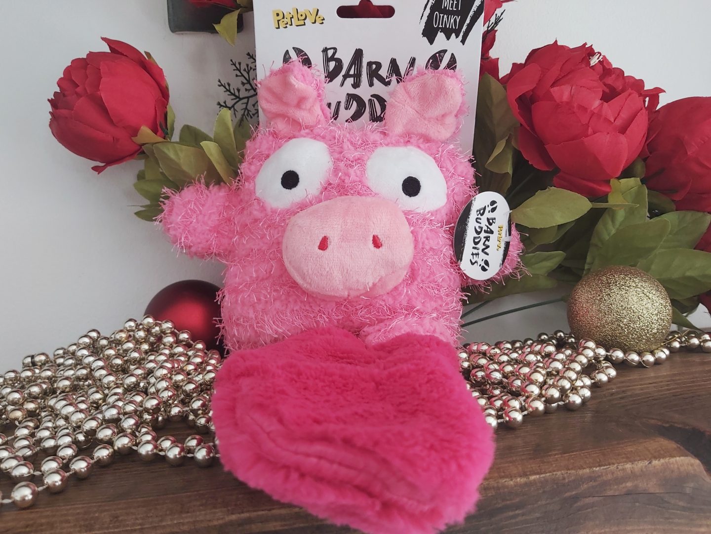 Pink pig dog toy
