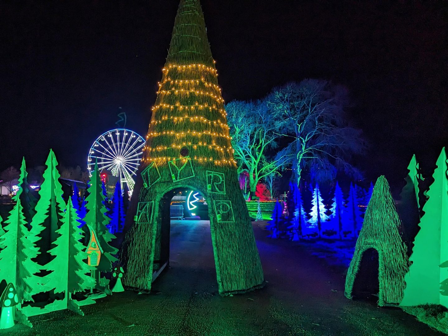 Christmas tree scene at Winter Glow