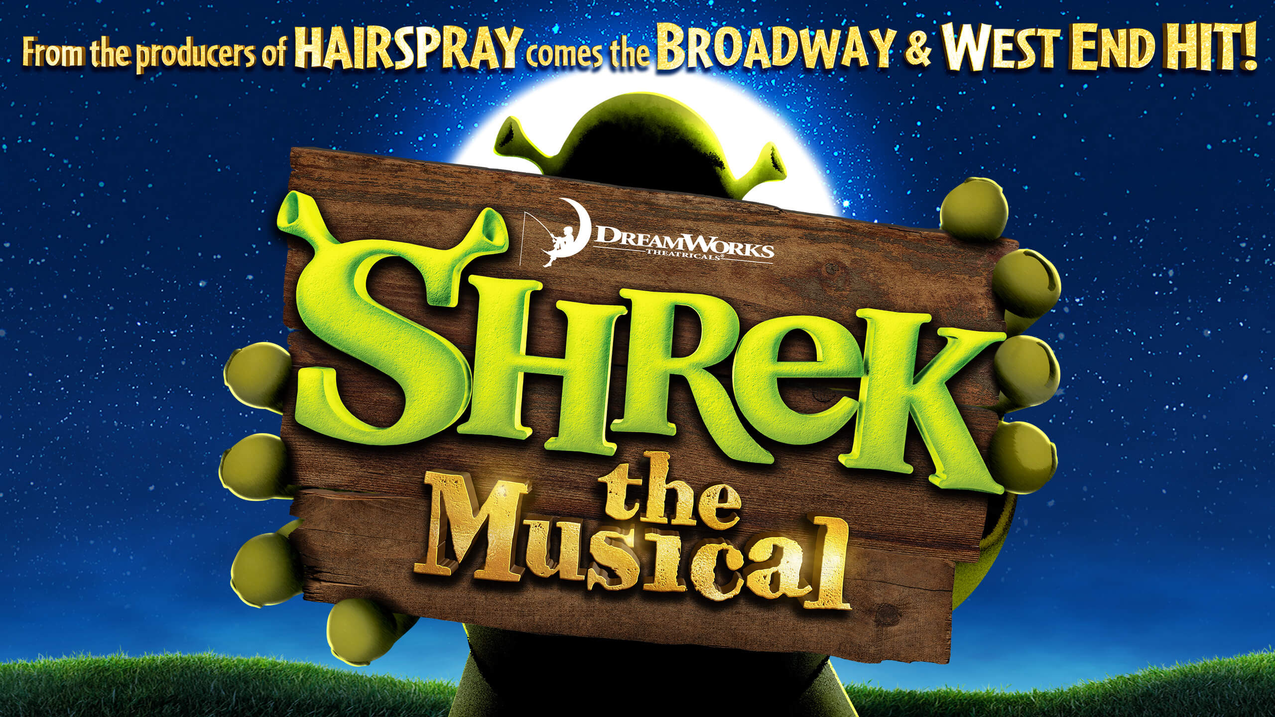 Advertising sign for Shrek the Musical
