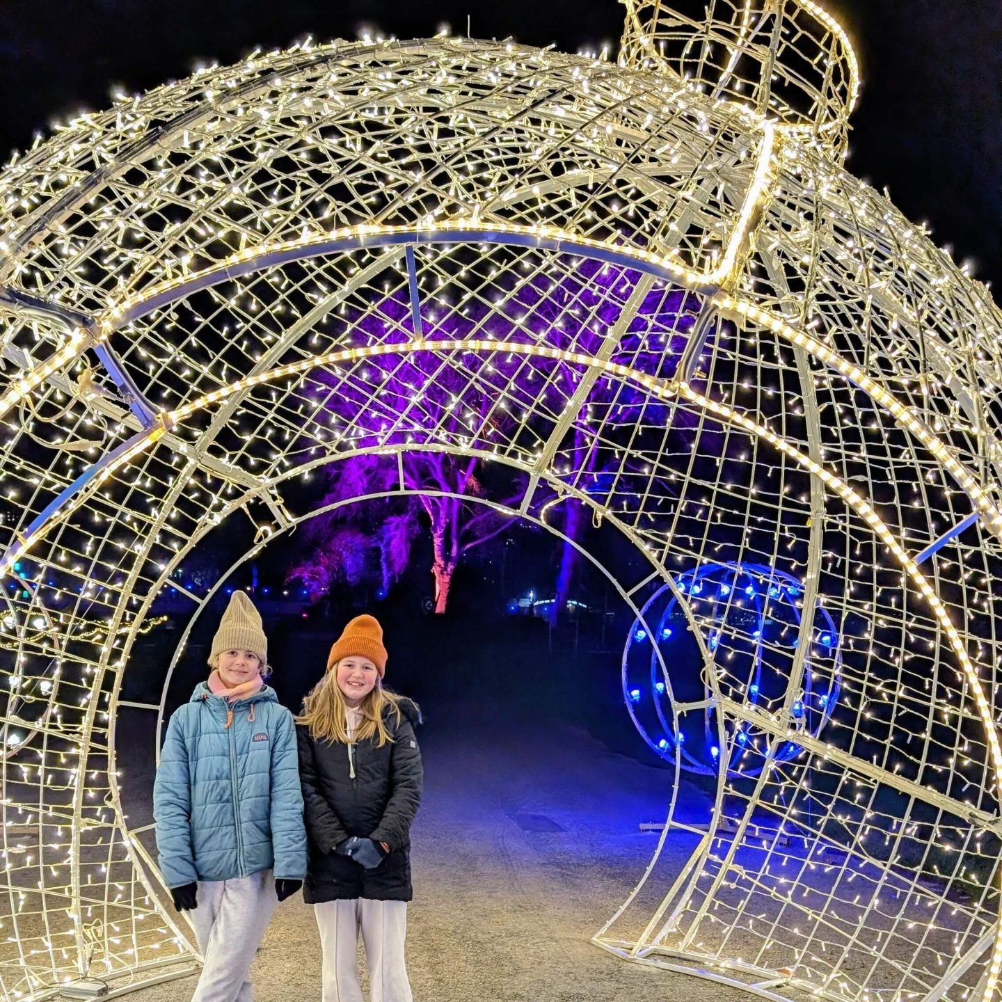Bauble light display at Winter Glow Malvern Worcestershire 2025