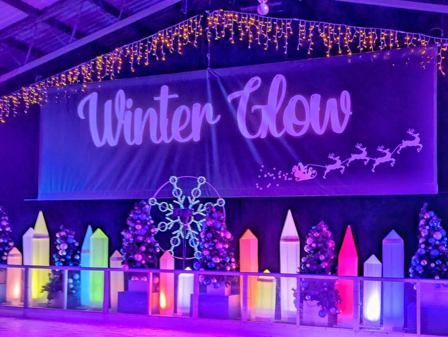 Ice rink at Winter Glow Malvern Worcestershire 2025
