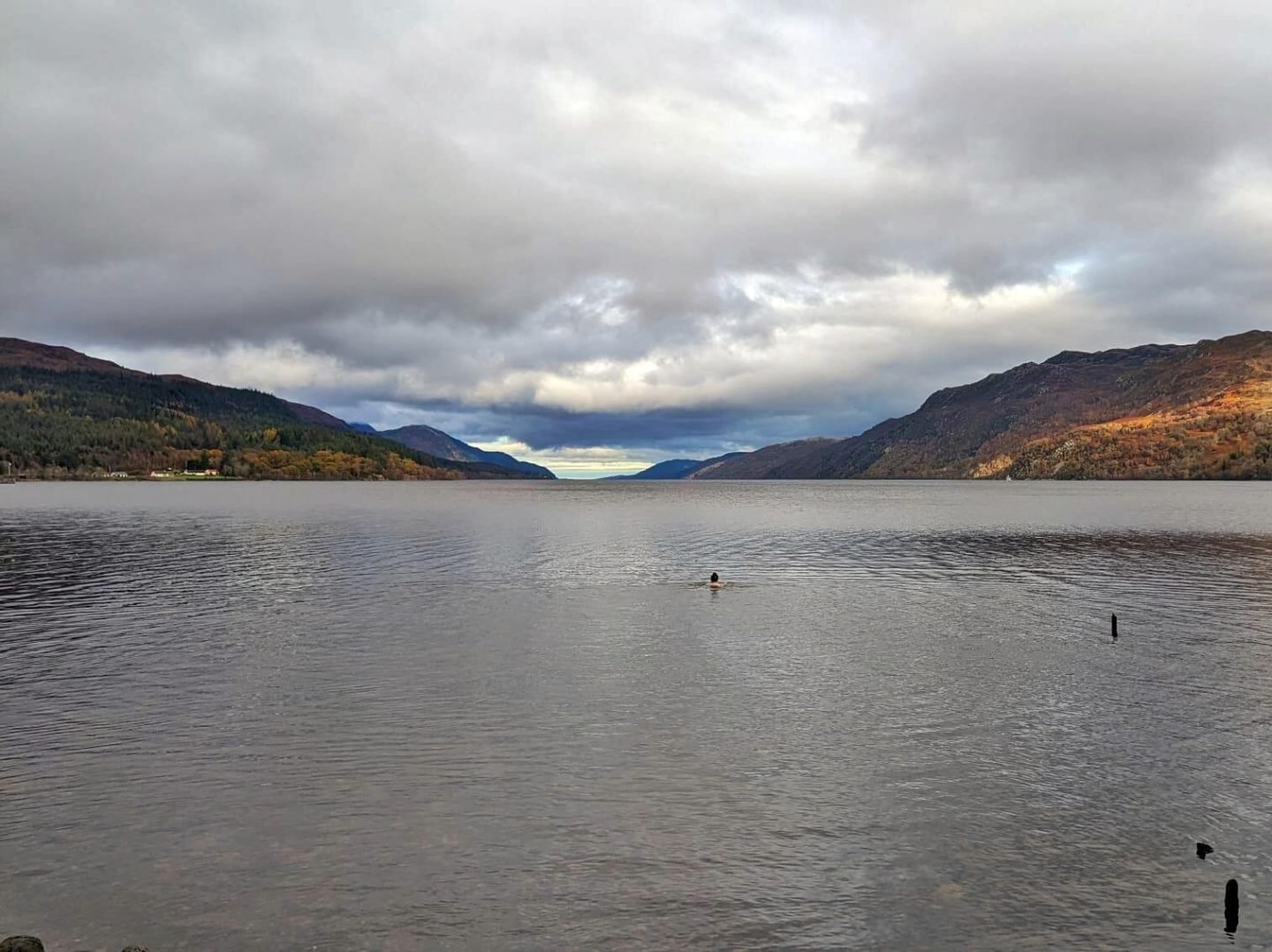 Natalie swimming in Loch Ness