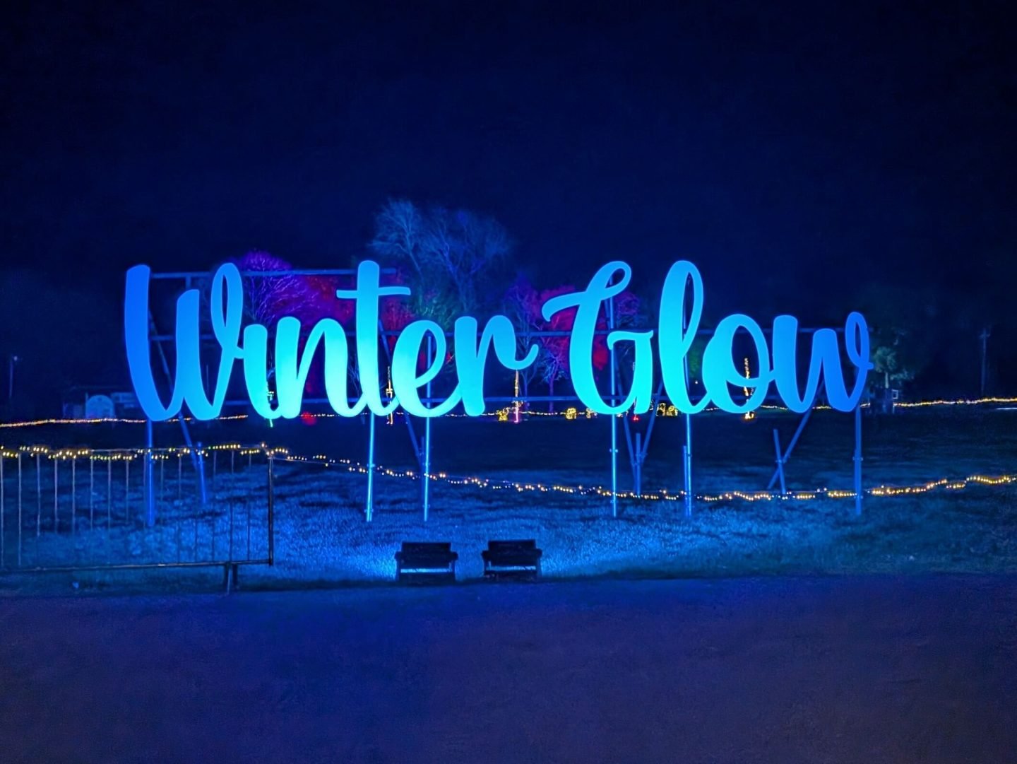 Winter Glow illuminated sign at Winter Glow Malvern Worcestershire 2025