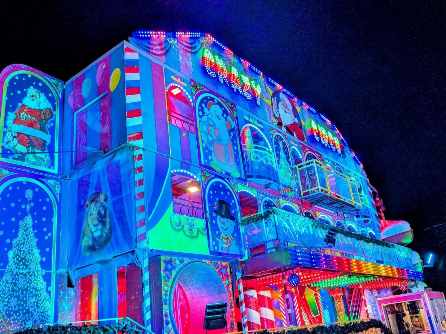 Fun house at Winter Glow Malvern Worcestershire 2025