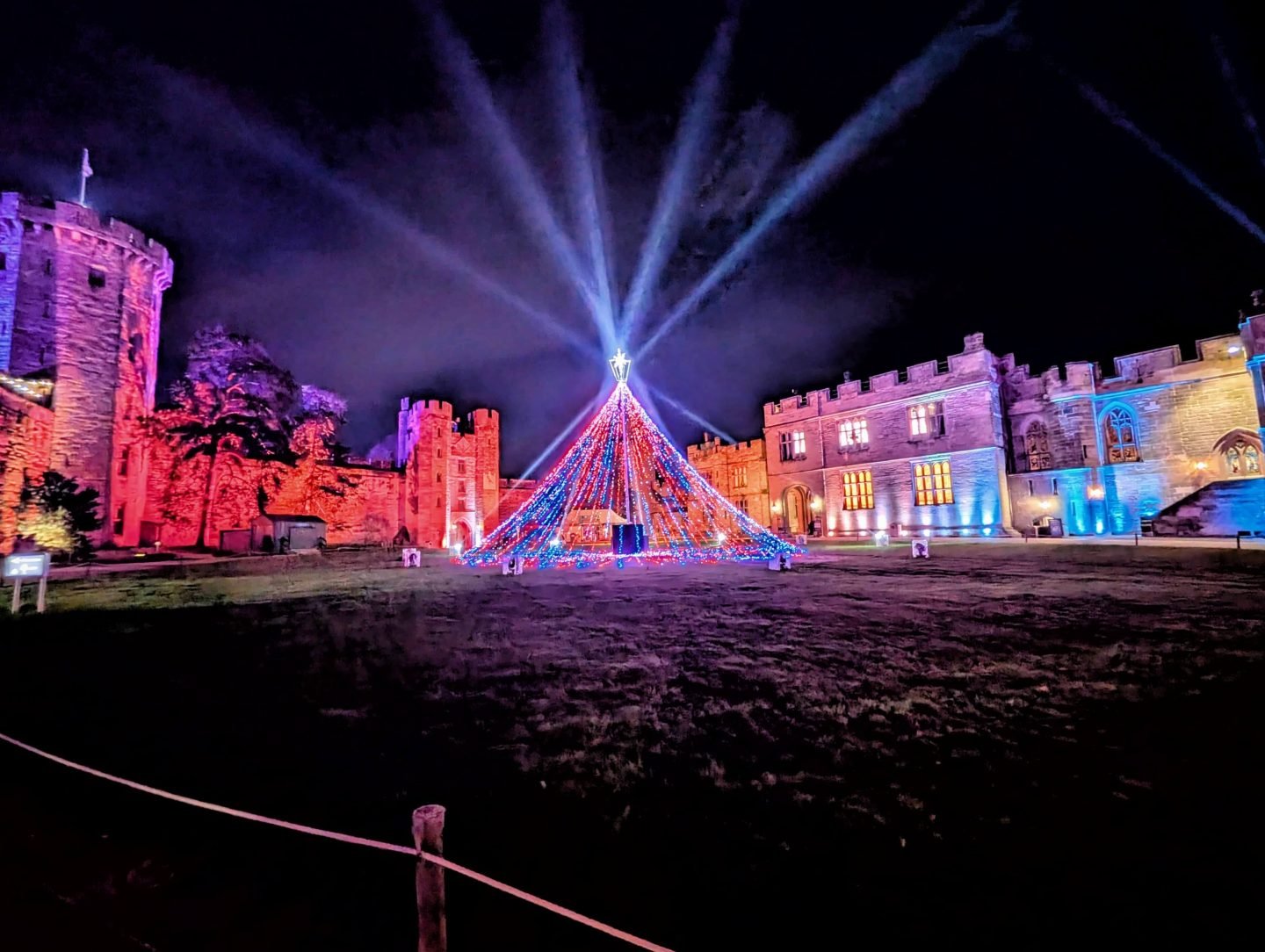 Warwick Castle lit up for Christmas at the Castle