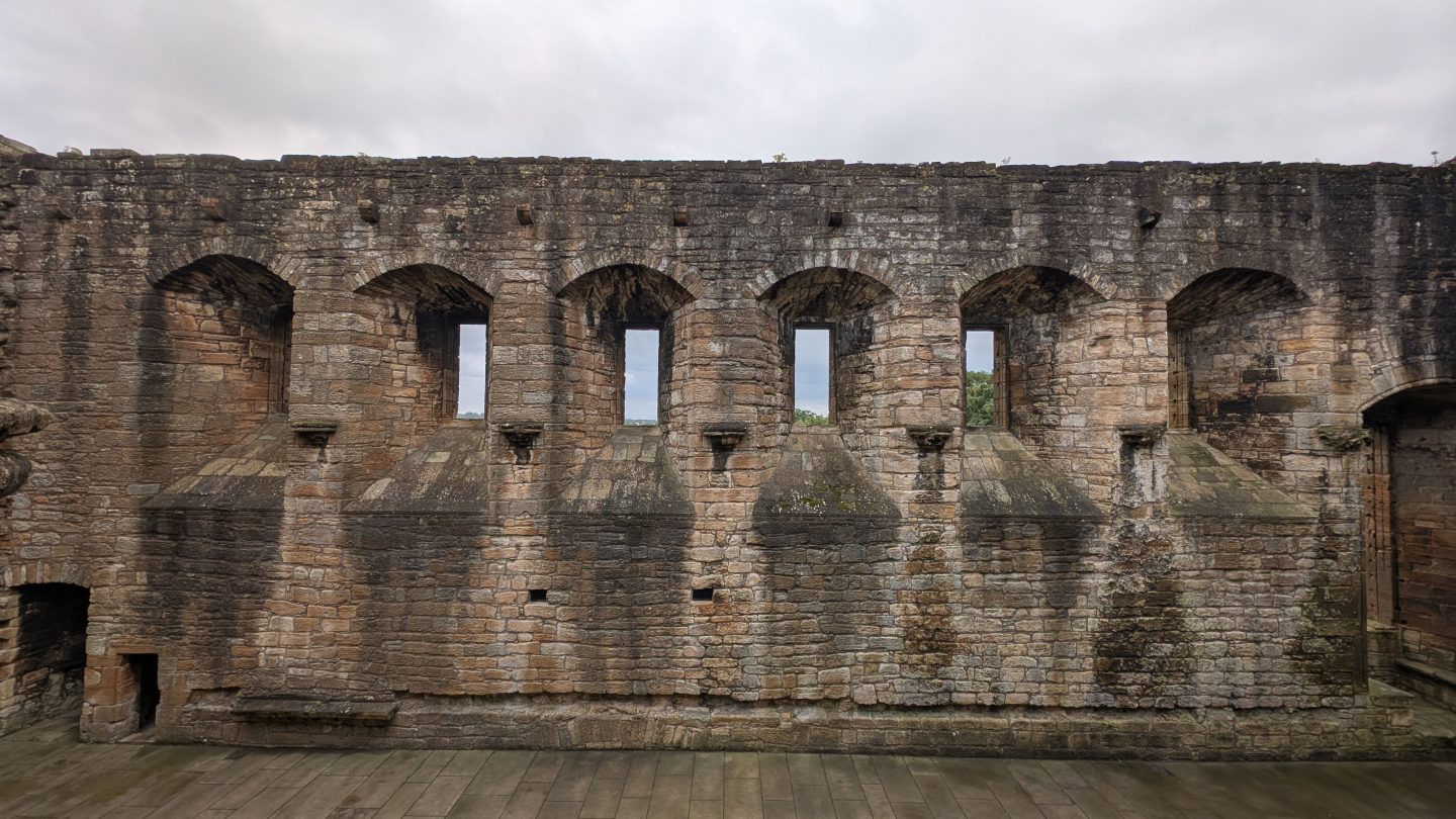 Linlithgow Palace high walls with lots of slit windows