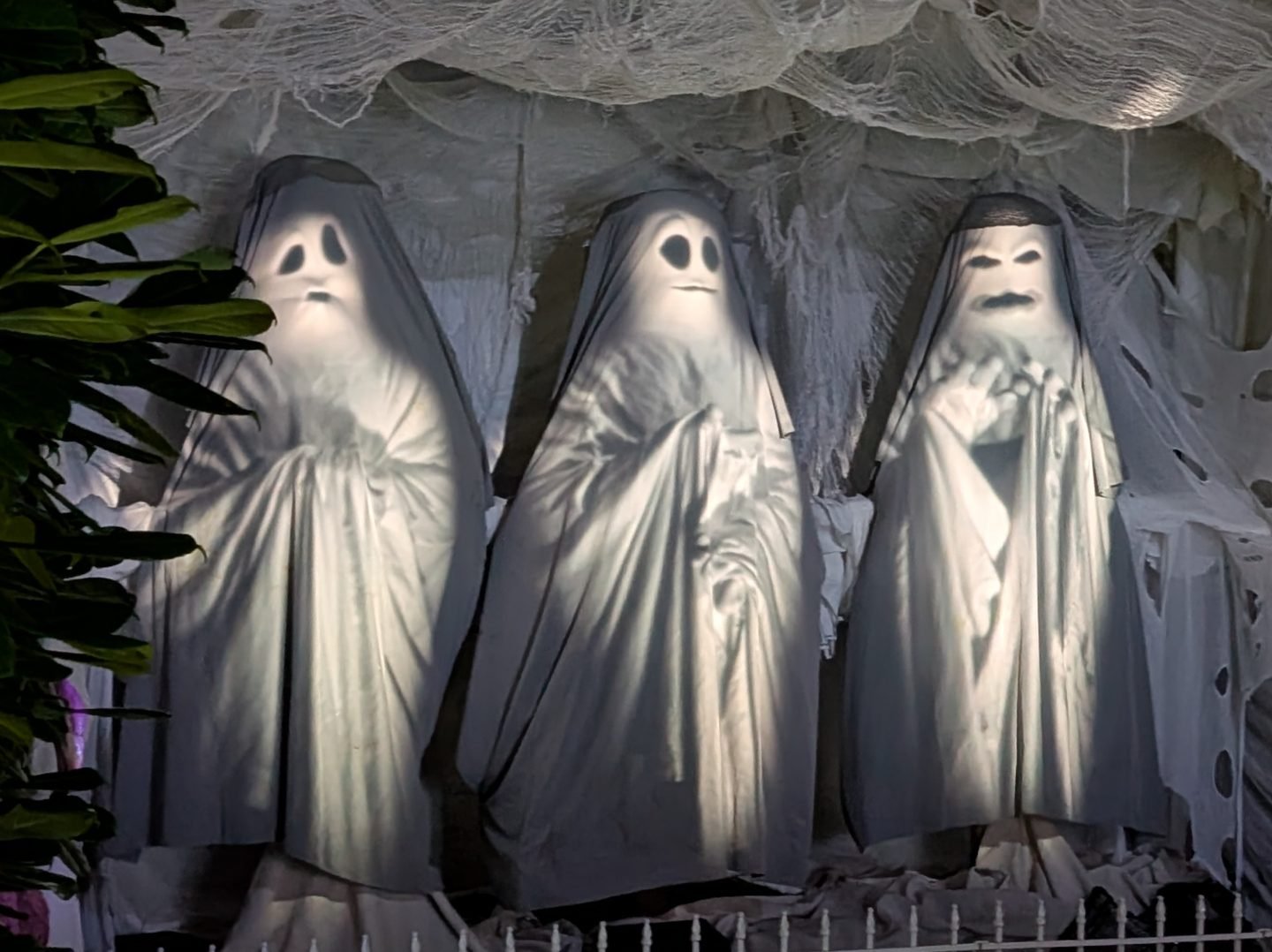 Singing ghosts at Ralph Court Gardens Halloween evening event
